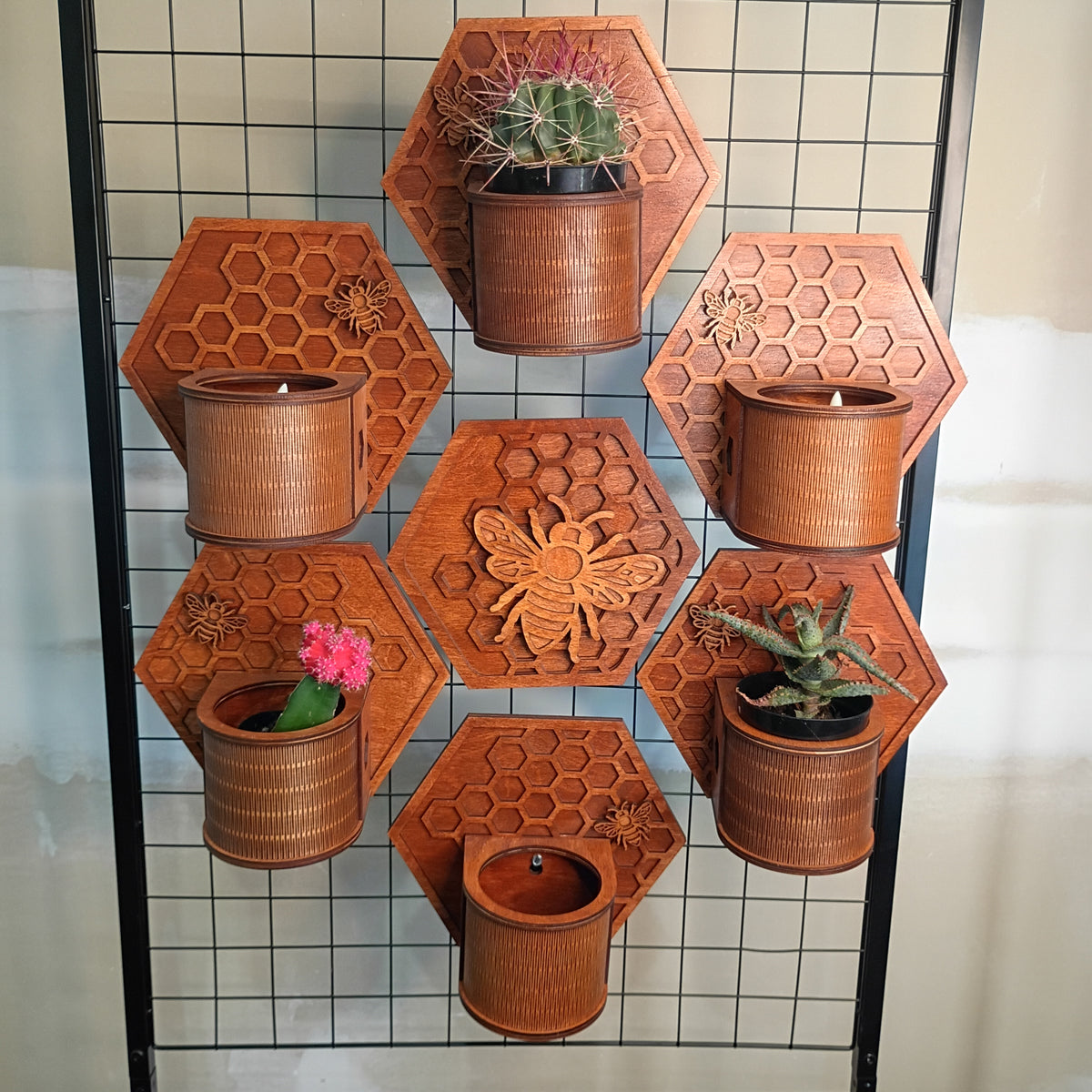 Wooden Modular Plant Display System