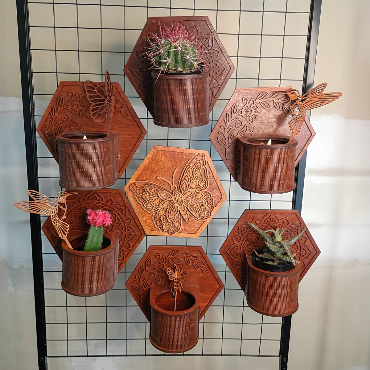 Wooden Modular Plant Display System