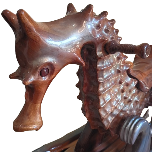 Heirloom quality rocking seahorse - modern take on traditional rocking horse